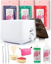 Freshine Pro Wax Pot Kit Non-stick Waxing Kit Warmer Heater Hard Beads Waxing Spray Personal Waxing Solution Paperless Hair Removal (White Waxing Kit)