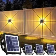 Solar Fence Lights Outdoor, IP65 Waterproof Solar Powered with 1500 mAh Batte...