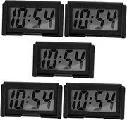 Gatuida 5pcs Car Digital Clock Desktop Clock Large Digital Clock Magnetic Digital Clock Stick Car Clock Clocks for Dash Portable Clock Projection Clocks Digital Clock Small Black Plastic