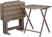 Foldable 5pcs XL Oversized TV Tray Tables Set (4 TV Trays,1 Stand), Tv Trays for Eating Set of 4 with Stand, Folding Snack Dinner TV Tray Table