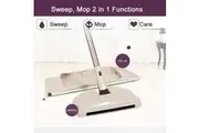 BOOMJOY 2 in 1 Flat Mop with Sweep Microfibre Pads