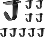 NearMoon Stainless Steel Screw Mounted Ceiling Hooks, Under-Shelf Towel/Robe Clothes Hook Heavy Duty Coat Hook Hanger for Bathroom Kitchen Cabinet Garage, 10 Pack (Matte Black)