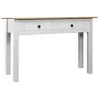 vidaXL Console Table White 110x40x72 cm Solid Pine Wood Panama Range HEE