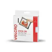STICK ON LOOP ONLY TAPE 25mmx5m Cut To Size, Adhesive Backed WHITE