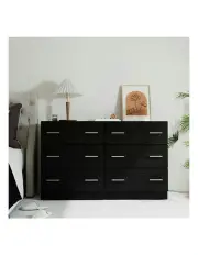 [Artiss] 6 Chest of Drawers Lowboy in Black