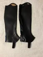 Parlanti Passion Leather Half Chaps -Vitello - Black-S+New