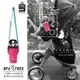 【韓國PURENINE】Kids頂級時尚彈蓋隨身保溫杯 戶外旅行兒童水壺(附杯套+背帶)290ML-粉色皮套+黑蓋瓶