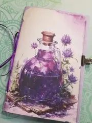 Junk Journal Booklet "WHITE WITCHES GRIMOIRE" HANDMADE Cards, Pockets +more!