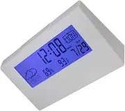 HEALEEP Multi-Function Desktop Clock Weather Display Alarm Clock Temperature Humidity Snooze Ideal for Students Bedside Office