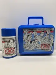 Vintage Disney 101 Dalmations Blue Aladdin Plastic Lunch Box With Thermos NOS