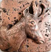 Copper Wildlife (Antelope) 4"x4" Decorative Wall Tile by Metal Tile Arts Mfg.