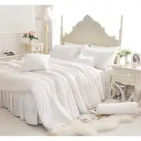 在飛比找蝦皮購物優惠-雙人床罩 約定 白 標準雙人 天絲 精梳棉  公主床罩 蕾絲