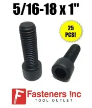 (Qty 25) 5/16-18 x 1" Socket Head Allen Cap Screw 12.9 Black Oxide / Plain