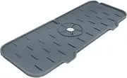 Silicone Mat for Kitchen Sink - Splash Guard, Bathroom Water Catcher Mat, Sink Draining Pad Behind, Drip Protector Splash Cou ertop, Drying Cou ertop Granite Bar RV(Grey)