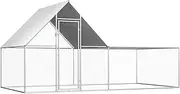 VRAXO Chicken Coop 4x2x2 m Galvanised Steel -34.7KG,144556
