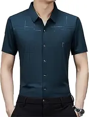 [WEGS] Shirts, Men's Breathable Ice-Silk Stretch Shirt, Undershirts T Shirts