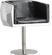 Jet | Leather TUB Chair -PU White/Silver