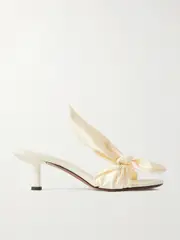 [NEOUS] NEOUS - Diana Bow-detailed Satin Sandals - Beige - IT41 IT 41 Neutrals