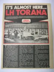 IT'S ALMOST HERE LH TORANA SNEAK PREVIEW 3 PAGE MAGAZINE ARTICLE
