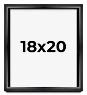 18x20 Shadow Box Frame Black | 1.25 inches Deep Real Wood Contemporary Shadowbox