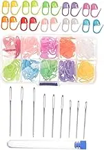 DIY Crochet Knitting Kit 129pcs Set Stitch Markers Yarn Needles for Easy to Use Store