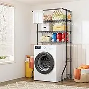 Laundry Room Shelves,3-Tier Over Washer and Dryer Storage Shelves,Adjustable Bathroom Towel Storage Shelf,Space Saver,33.9" L x 19.7" D x 77.6" H