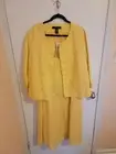 AshleyStewart Blazer Pleated Skirt Set Linen Blend Womens 16W NWT Coquette