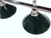 Pool Snooker Billiard Table Lighting - LARGE Chrome Light (4 x Green Shades)