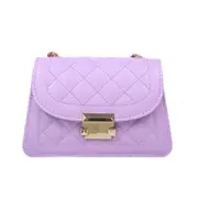 Fashion Lattice Pattern Crossbody Bag Women Solid Color Chain Shoulder Pouch PU Leather Messenger Flap Handbags Pouch