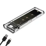 M.2 NGFF SATA Dual Protocol SSD Case Clear USB Type C 10Gbps PCI-E M2 SSD9938