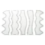 5 Pcs Quilting Ruler Quilting Templates Clear Wave Ruler for Patchwork Splicing