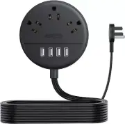 Flat Extension Cord 10 ft, NTONPOWER Ultra Thin Plug Power 10 Black
