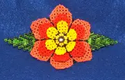 5" L Beaded Barrette Crochet Style Multi-layer Flower French Clip closure #01