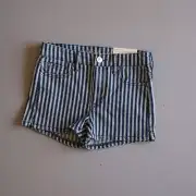 American Eagle Shortie Shorts Next Level Stretch Denim Tag 4 Measure 28 Stripe