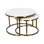 [James Lane] Mercer Marble Coffee Table (Nested Set of 2) - Gold