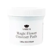Amber Magic Flower Cleanser Pad[100 Count], for Eyelash Extension, Makeup Remove