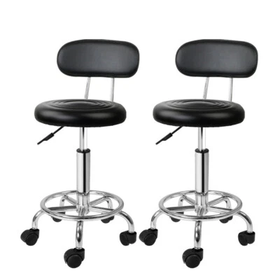 Artiss 2X Salon Bar Stool Swivel Backrest Chair Barber Hairdressing Hydraulic
