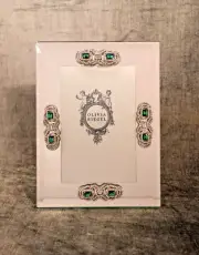 OLIVIA RIEGEL Emerald Crystal "Deco Mirror" 4x6 Photo Frame New in Box
