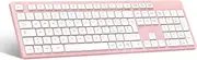 LeadsaiL Wireless Keyboard, Full Size Wireless Keyboard Italian QWERTY Layout, Ergonomic USB Layout, 2.4GHz with Numeric Keypad for PC, Laptop, Mac OS, MacBook Pro/Air, Windows Pink