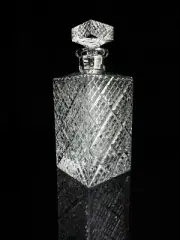 Faberge Waffle Frosted Crystal Decanter without case