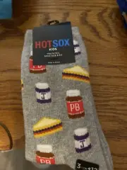 Hot Sox Kids Crew Socks ( Peanut Butter & Jelly Sandwich)Youth M / L