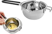 Chocolate Boiler Pot | Wax Melting Pot - Pot with Heat Resistant Silicone Handle, 400ml Stainless Steel Pot for Butter Candy Butter Cheese, Candle Making