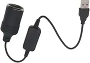 USB to Cigarette Lighter Adapter, 5V USB A Male to 12V Car Socket Female Converter Cable for Dash Cam, GPS, Car Charger, and More
