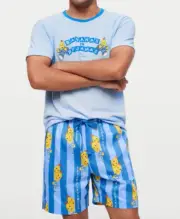 NEW PETER ALEXANDER BANANAS IN PYJAMAS PJ SET TOP + SHORTS MENS LARGE L RRP$129