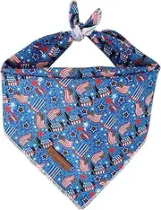 UP URARA PUP 4th of July Dog Bandana, Patriotic Bandana for Small Medium Dog, Cute Patriotic Puppy Bandana, Cotton American Flag Pet Triangle Bid Scarf Kerchief for Girl Boy Dogs or Cats