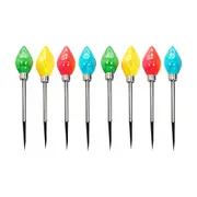 8pcs Solar Christmas Tree Light Powered Christmas Yard Stake Lights for Outdoor Garden Decorations-Each of Color Christmas candles