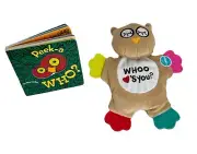 Peek-A Who Baby Board Book & Playtex Whoo Loves You Owl Lovey Soft Plush Doll