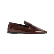 [Jil Sander] Jil Sander-Dark Earth Brown Goat Leather Loafer-Donna 40 IT