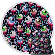 Halloween Scary Eyeballs Round Beach Towel