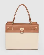 Stephanie Square Lock Tote Bag
